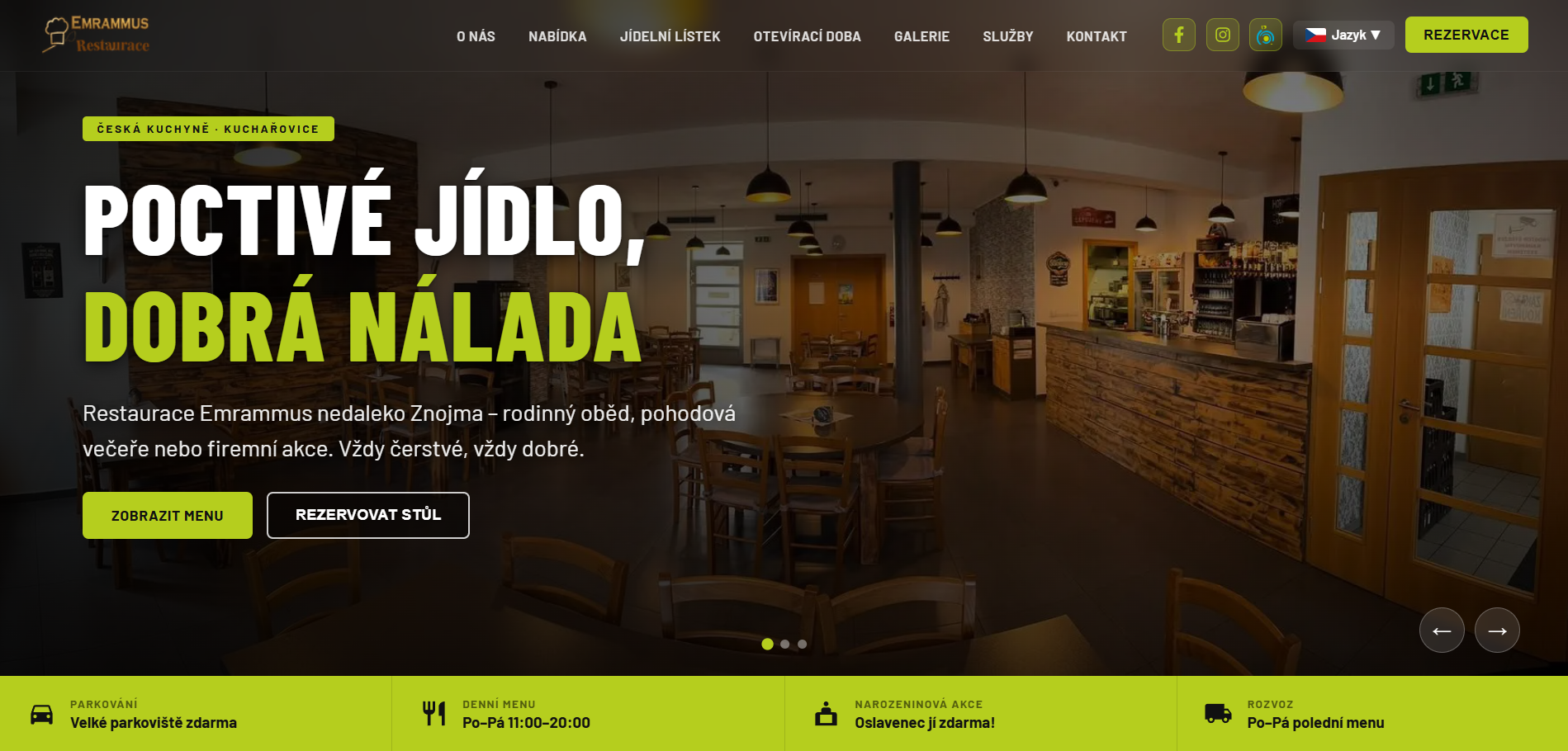 Náhled webu Restaurace Emrammus
